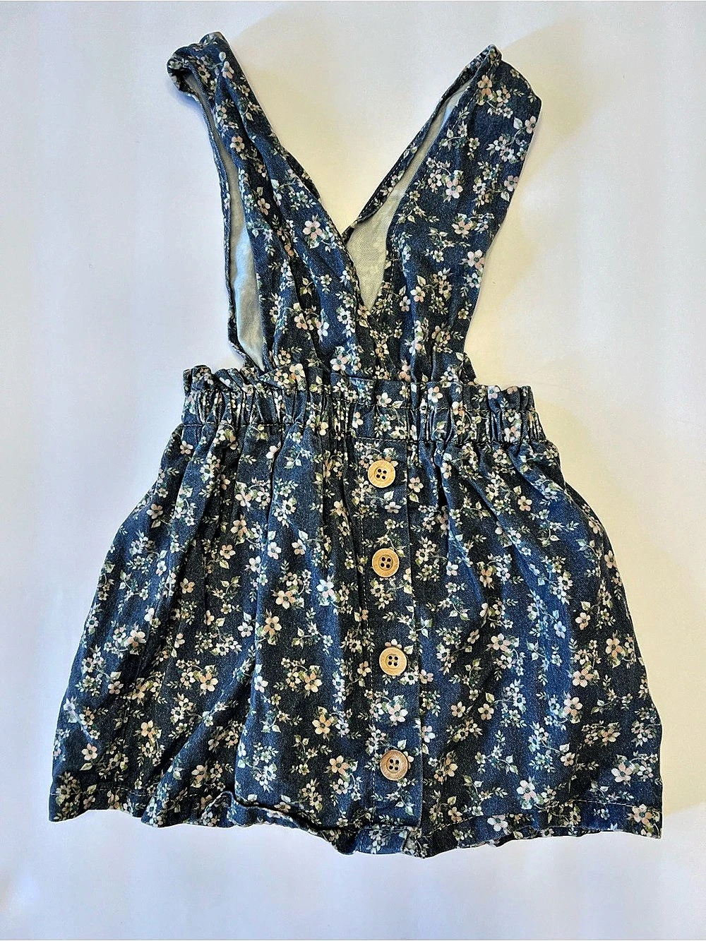 Zara Floral Romper in Blue & White Baby 18-24M Like New